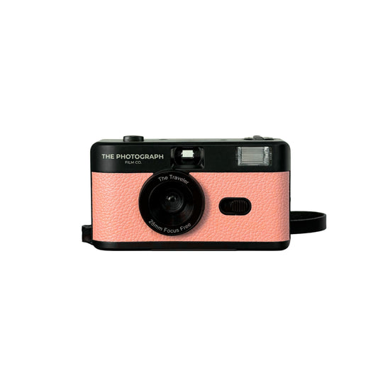The Traveler in Coral reusable 35mm film camera - The Photograph Film Co.